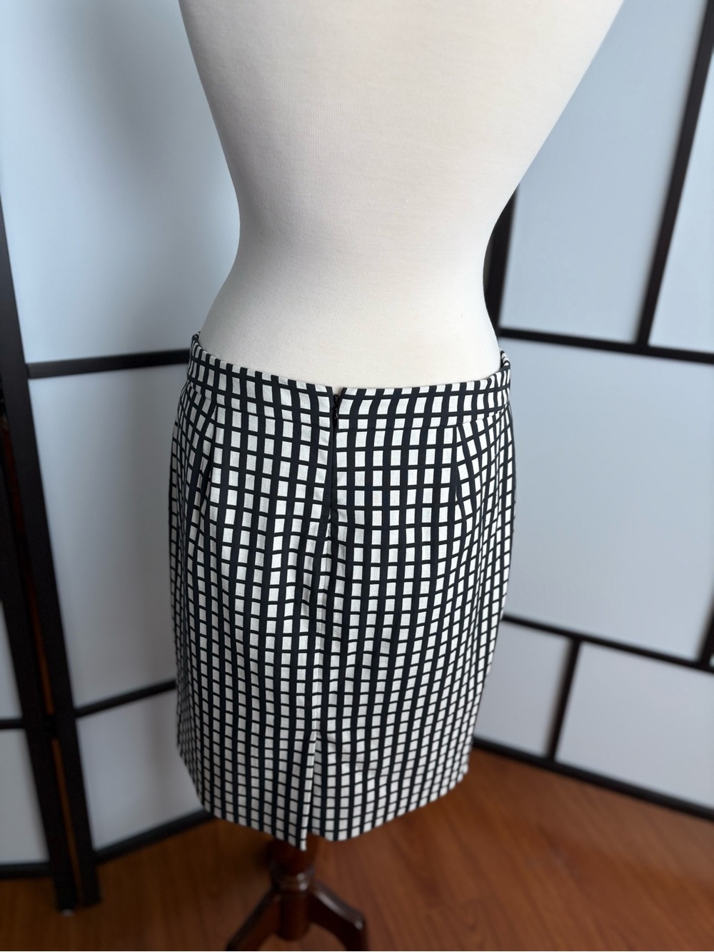 J.Crew The Pencil Skirt Size 8 Black White Grid Print Pencil Skirt - Picture 5 of 10